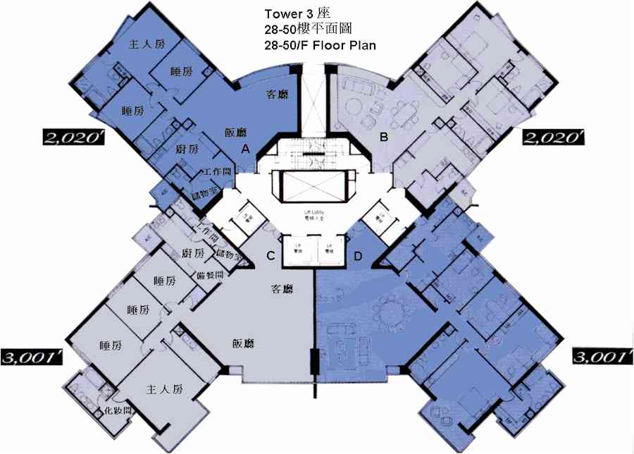 tregunter-tower-3-floor-plan-28-50-floor-14-tregunter-path-地利根德閣-地利根德里 14號-estate-building-image-mid-levels-central-district-中半山區-hong-kong-properties-for-rent-for-sale-jade-land-properties-real-estate-agent-翡翠島